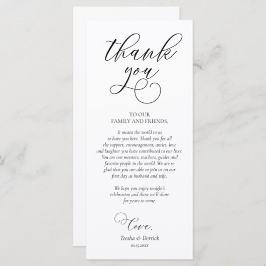 Moderne instelling voor inwendige locatie bedankt programmakaart (Voorkant / Achterkant)