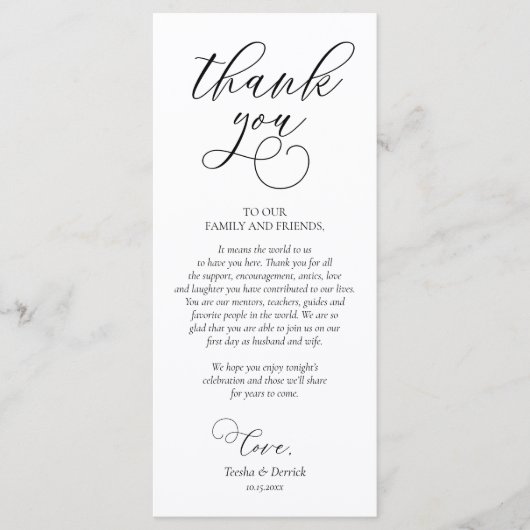 Moderne instelling voor inwendige locatie bedankt programmakaart (Voorkant)