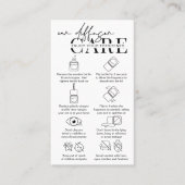 Moderne instructies voor diffusorbehandeling van a visitekaartje (Voorkant)