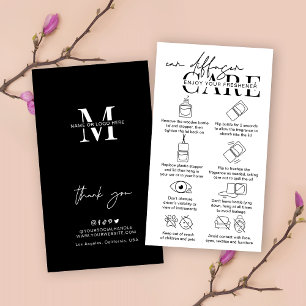 Moderne instructies voor diffusorbehandeling van a visitekaartje