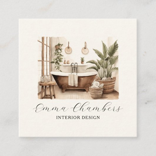 Moderne Interieur Ontwerper Vierkante Visitekaartje (Voorkant)