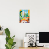 Moderne interieur schilderijen, Abstracte interieu Poster (Thuiskantoor)