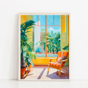 Moderne interieur schilderijen, Abstracte interieu Poster