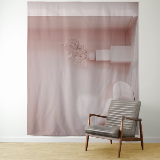 Moderne interieurachtergrond met roze kamer Tapijt Wandkleed (In situ)