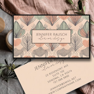 Moderne Interieurontwerper Abstract Boho Cream Gre Visitekaartje