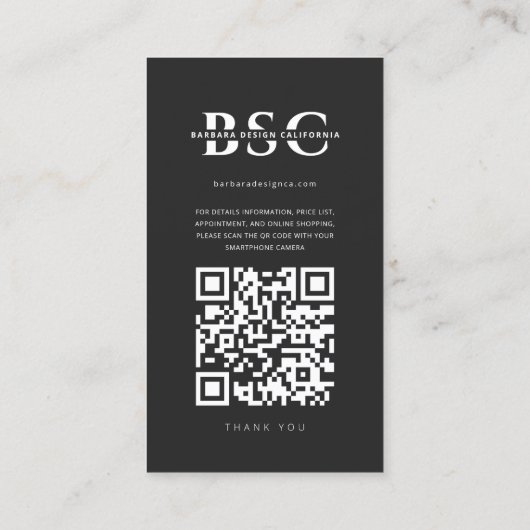 Moderne Interieurontwerper Architect Instagram Gri Visitekaartje (Achterkant)