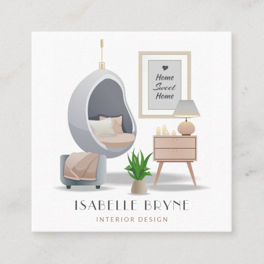 Moderne Interieurontwerper Decorator Home Meubels Vierkante Visitekaartje (Voorkant)