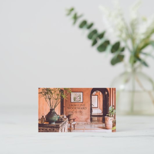 Moderne interieurontwerper Foto Visitekaartje (Staand voorkant)