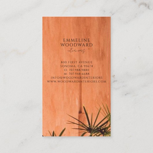 Moderne interieurontwerper Foto Visitekaartje (Achterkant)