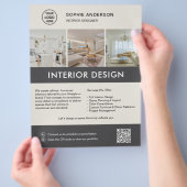Moderne interieurontwerper Marketing Neutraal Grij Flyer (Hand)