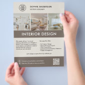 Moderne Interieurontwerper Marketing Neutraal Taup Flyer (Hand)