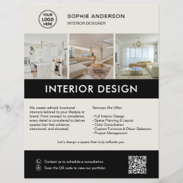 Moderne Interieurontwerper Marketing Neutraal Zwar Flyer