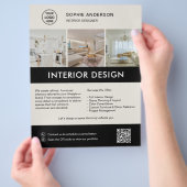 Moderne Interieurontwerper Marketing Neutraal Zwar Flyer (Hand)