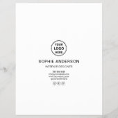 Moderne Interieurontwerper Marketing Wit Taupe Flyer (Achterkant)