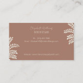 Moderne interieurontwerper Mocha Brown Visitekaart Visitekaartje (Achterkant)