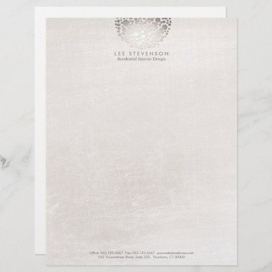 Moderne interieurontwerper Monochromatische neutra Briefhoofd Ontwerp (Voorkant / Achterkant)