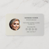 Moderne Interieurontwerper Professionele Zilveren  Visitekaartje (Achterkant)