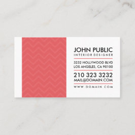 Moderne interieurontwerper rode Chevron patroon Visitekaartje