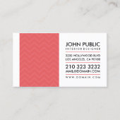 Moderne interieurontwerper rode Chevron patroon Visitekaartje (Voorkant)
