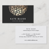 Moderne interieurontwerper voor zwarte en goudbol visitekaartje (Voorkant / Achterkant)