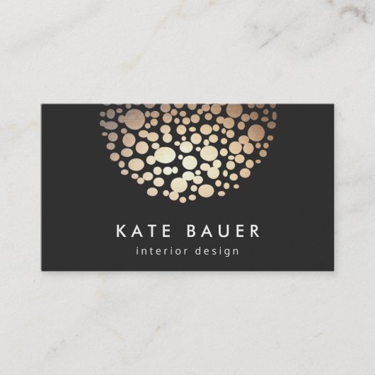 Moderne interieurontwerper voor zwarte en goudbol visitekaartje (Voorkant)