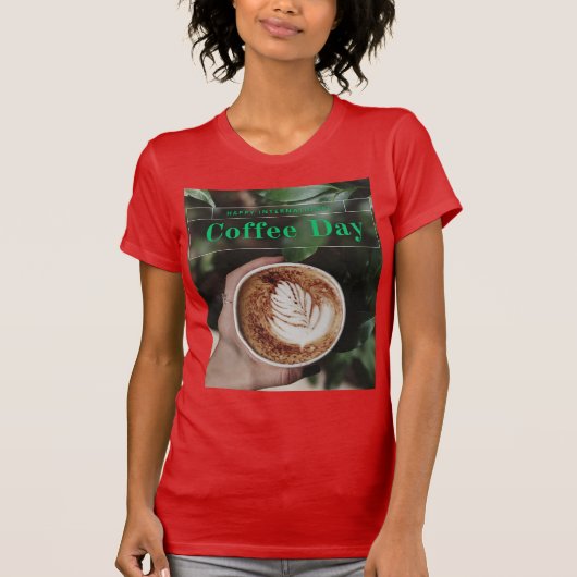 Moderne Internationale Koffiedag T-shirt ontwerp (Voorkant)