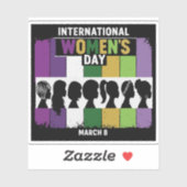 Moderne Internationale Vrouwendag | Diverse Vrouwe Sticker (Vel)