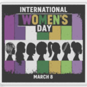 Moderne Internationale Vrouwendag | Diverse Vrouwe Sticker (Voorkant)