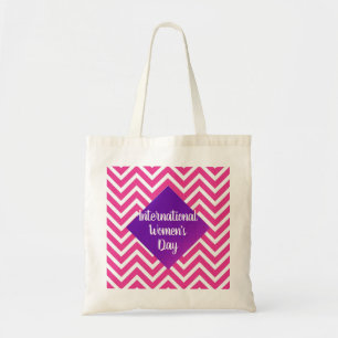 Moderne Internationale Vrouwendag roze Tote Bag
