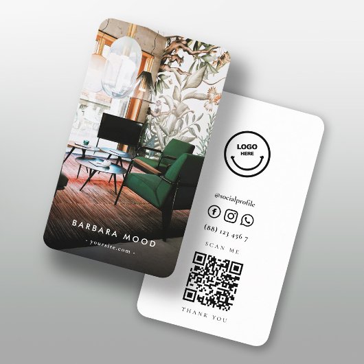 Moderne interne ontwerper Qr-code Visitekaartje