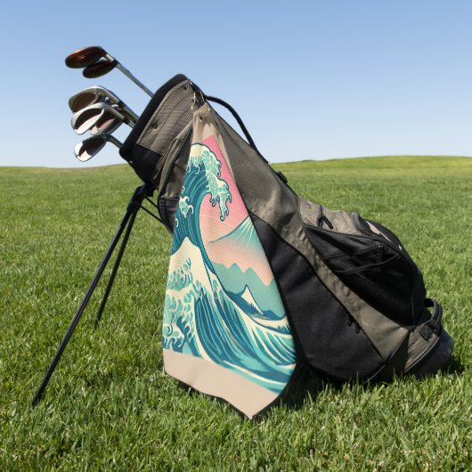 Moderne interpretatie van de Grote Golf Golfhanddoek (Groen)