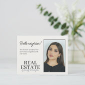 Moderne intro neutrale makelaar briefkaart (Staand voorkant)