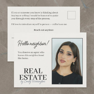 Moderne intro neutrale makelaar briefkaart