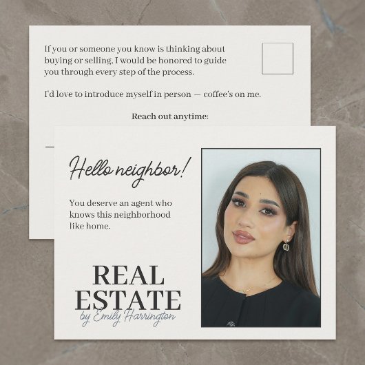 Moderne intro neutrale makelaar briefkaart
