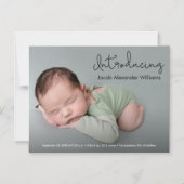 Moderne introducerende aangepaste baby voor script magnetische uitnodiging (Voorkant)