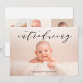 Moderne introductie Baby Foto geboorteaankondiging Kaart (Voorkant / Achterkant)