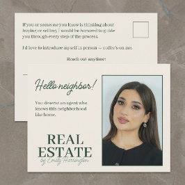 Moderne Introductie Groen Vastgoed Makelaar Briefkaart