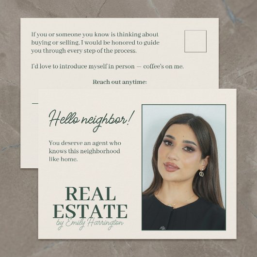 Moderne Introductie Groen Vastgoed Makelaar Briefkaart