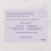 Moderne Introductie Lavendel Makelaar Briefkaart (Achterkant)