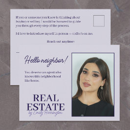 Moderne Introductie Lavendel Makelaar Briefkaart