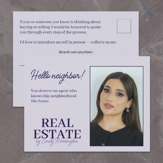 Moderne Introductie Lavendel Makelaar Briefkaart