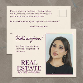 Moderne Introductie Perzik Makelaar Briefkaart