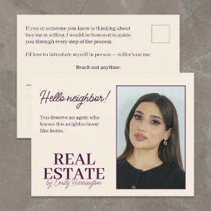 Moderne Introductie Perzik Makelaar Briefkaart