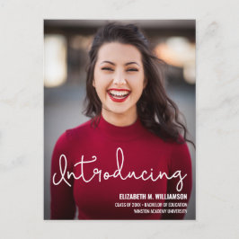 Moderne introductie van aangepaste foto voor leraa aankondigingskaart
