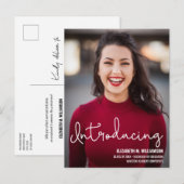 Moderne introductie van aangepaste foto voor leraa aankondigingskaart (Voorkant / Achterkant)