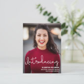 Moderne introductie van aangepaste foto voor leraa aankondigingskaart (Staand voorkant)