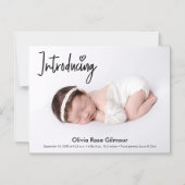 Moderne introductie van babyjongetfoto's Magnetisc Magnetische Uitnodiging (Voorkant)