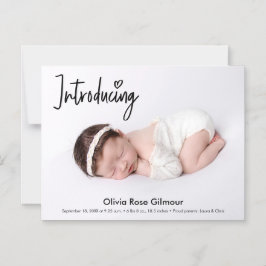 Moderne introductie van babyjongetfoto's Magnetisc Magnetische Uitnodiging