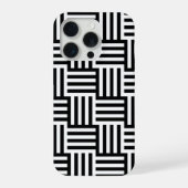 Moderne iPhone in zwart-wit geometrisch design Hoesje (Achterkant)
