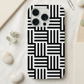Moderne iPhone in zwart-wit geometrisch design Hoesje